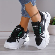 Load image into Gallery viewer, Women Colorblock Casual Sneakers, Lace Up Comfy Soft Sole Platform Shoes, Lightweight Low-top Daily Shoes - Shop &amp; Buy
