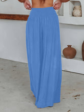 Load image into Gallery viewer, Women Comfort-Fit Wide Leg Pants - Shirred Waist, Slant Pockets - Versatile Casual Wear - Shop &amp; Buy
