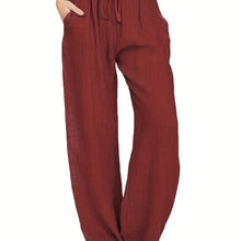 Load image into Gallery viewer, Women Comfortable Wide Leg Drawstring Pants - Versatile Solid Color Palazzo for Casual &amp; Everyday Wear - Shop &amp; Buy
