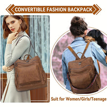 Load image into Gallery viewer, Women Convertible PU Leather Backpack With Purse With Detachable Shoulder Strap - Shop &amp; Buy
