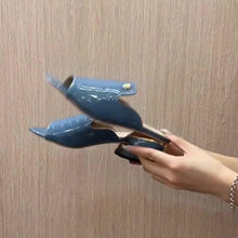 Load image into Gallery viewer, Women Crocodile Pattern Chunky Heel Sandals, Fashion Open Toe Dress Pumps, Stylish Slip On Heels - Shop &amp; Buy
