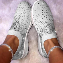 Load image into Gallery viewer, Women Dazzling Rhinestone Walking Sneakers - Air-Flow Breathable, Comfortable Slip-Ons - Trendy Chunky Sole Athletic Shoes for Casual Camp &amp; Outdoor Style - Shop &amp; Buy
