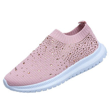 Load image into Gallery viewer, Women Dazzling Rhinestone Walking Sneakers - Air-Flow Breathable, Comfortable Slip-Ons - Trendy Chunky Sole Athletic Shoes for Casual Camp &amp; Outdoor Style - Shop &amp; Buy
