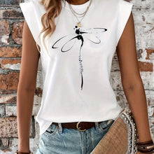 Load image into Gallery viewer, Women Dragonfly Charm - Lightweight &amp; Flowy Cap Sleeve Top - Versatile Loose Fit for Summer Style - Shop &amp; Buy
