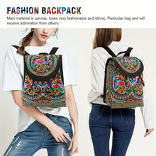Load image into Gallery viewer, Women Elegant Floral Embroidered Backpack - Chic Canvas Design - Shop &amp; Buy
