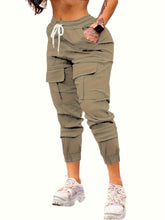 Load image into Gallery viewer, Women Fashion-Forward Cargo Jogger Pants with Flap Pockets - Comfortable Drawstring Waistband for Everyday Style - Shop &amp; Buy
