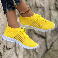 Load image into Gallery viewer, Women Knit Lightweight Mesh Sneakers, Breathable Mesh Lace-Up Running Shoes, Women Footwear - Shop &amp; Buy
