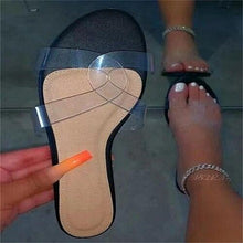 Load image into Gallery viewer, Women Leopard Slippers Summer Transparent Flats Women Fashion Slides Ladies Footwear Female Beach Shoes Plus Size - Shop &amp; Buy