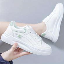 Load image into Gallery viewer, Women Platform Skate Shoes, Versatile Height Increasing Lace Up Low Top Shoes, Outdoor Walking White Shoes - Shop &amp; Buy
