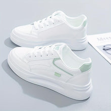 Load image into Gallery viewer, Women Platform Skate Shoes, Versatile Height Increasing Lace Up Low Top Shoes, Outdoor Walking White Shoes - Shop &amp; Buy
