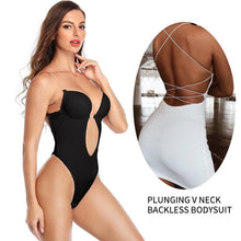 Load image into Gallery viewer, Women Plunging V Neck Body Shaper Backless Bodysuit Shapewear Backless Seamless U Plunge Bodysuit Bridal Thong Shaper - Shop &amp; Buy