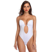 Load image into Gallery viewer, Women Plunging V Neck Body Shaper Backless Bodysuit Shapewear Backless Seamless U Plunge Bodysuit Bridal Thong Shaper - Shop &amp; Buy
