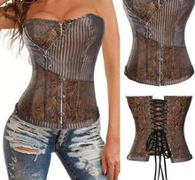 Load image into Gallery viewer, Women&#39;s Bustiers &amp; Corsets Steampunk Overbust Corset Top Lace Up Boned Vintage Gothic Bustier Waist Training Corselet Tanks - Shop &amp; Buy
