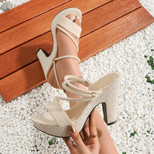 Load image into Gallery viewer, Women&#39;s Elegant Ge High Heel Sandals, Vintage Open Toe Strappy Design With Ankle Strap - Shop &amp; Buy
