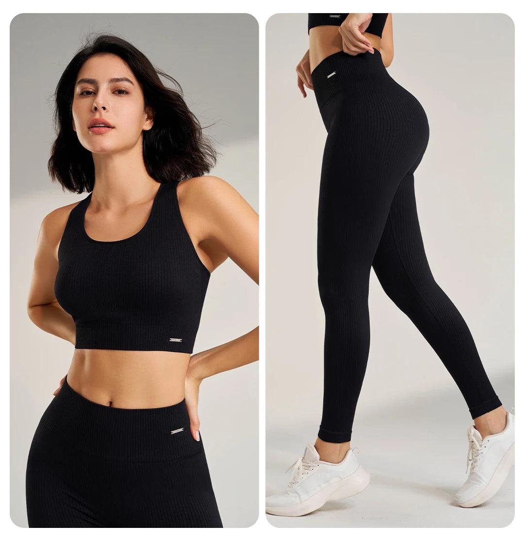 Women's Fitness High Waisted Skinny Sportswear Fitness Pants Bra Tops High Waisted Leggings Athletic Suit 2 Piece Yoga Wear - Shop & Buy