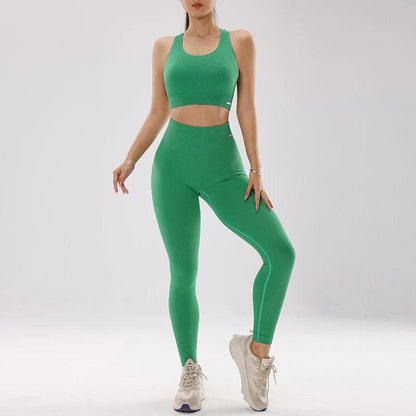 Women's Fitness High Waisted Skinny Sportswear Fitness Pants Bra Tops High Waisted Leggings Athletic Suit 2 Piece Yoga Wear - Shop & Buy