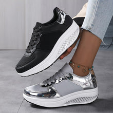 Load image into Gallery viewer, Women&#39;s Platform Fashion Wedge Sneakers, Lace-up Thick Soled Breathable Walking Shoes - Shop &amp; Buy
