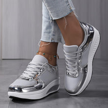 Load image into Gallery viewer, Women&#39;s Platform Fashion Wedge Sneakers, Lace-up Thick Soled Breathable Walking Shoes - Shop &amp; Buy
