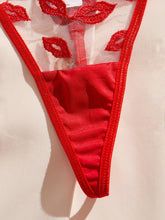 Load image into Gallery viewer, Women&#39;s Sexy and Charming Red Lace Hugging Seductive Lingerie Set, Underwired Transparent Mesh Bra - Shop &amp; Buy
