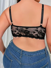 Load image into Gallery viewer, Women&#39;s Sexy Bra, Plus Size Floral Lace Chain Detail Scalloped Trim Cut Out Strappy Bra - Shop &amp; Buy
