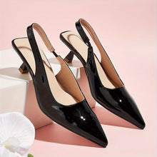 Load image into Gallery viewer, Women&#39;s Solid Color Kitten Heel Sandals, Trendy Pointed Toe Slingback Heels, Women&#39;s Fashion Pumps - Shop &amp; Buy

