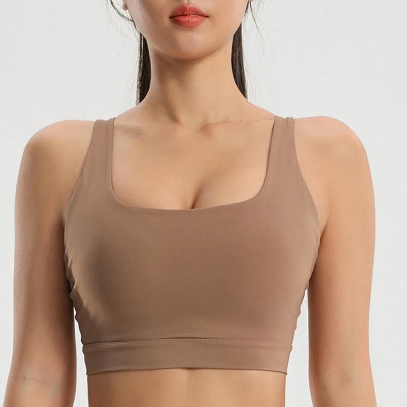 Women's Solid Color Sexy Suspender Bra Gym Yoga Underwear Quick Dry Breathable Sports Tops Training Clothes - Shop & Buy