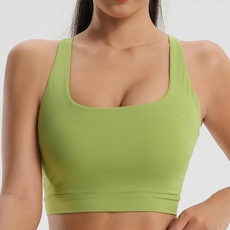 Women's Solid Color Sexy Suspender Bra Gym Yoga Underwear Quick Dry Breathable Sports Tops Training Clothes - Shop & Buy