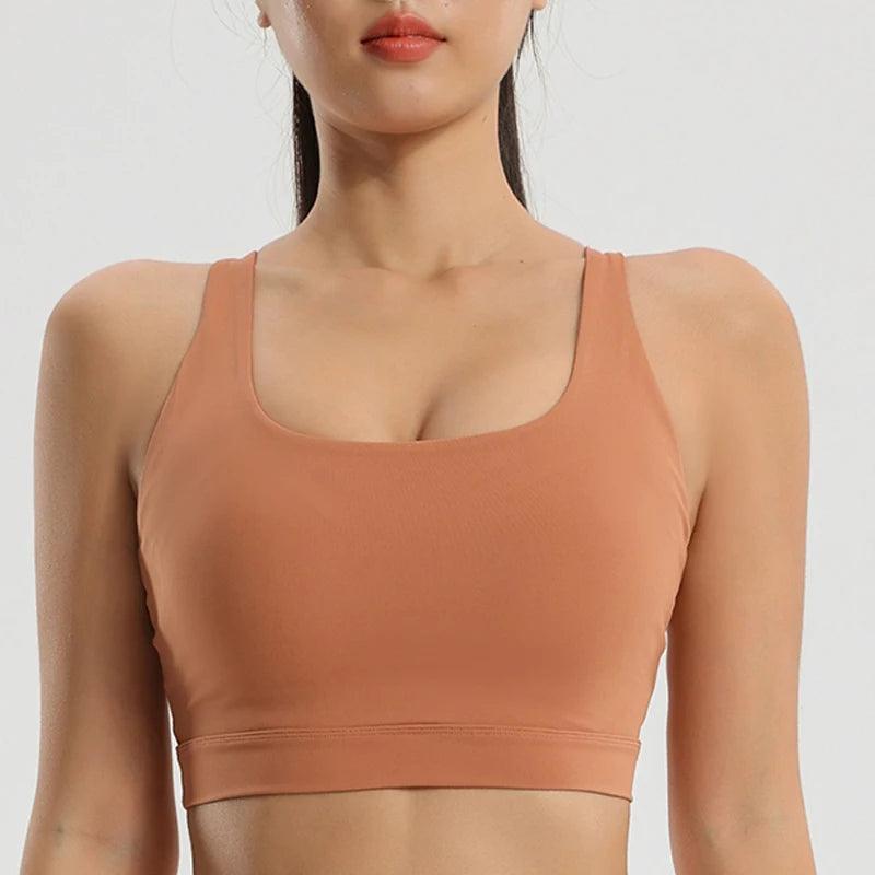 Women's Solid Color Sexy Suspender Bra Gym Yoga Underwear Quick Dry Breathable Sports Tops Training Clothes - Shop & Buy