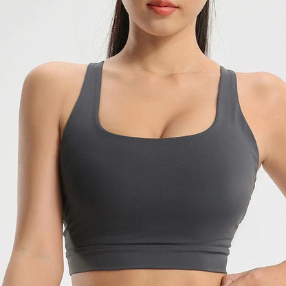 Women's Solid Color Sexy Suspender Bra Gym Yoga Underwear Quick Dry Breathable Sports Tops Training Clothes - Shop & Buy