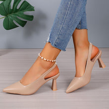 Load image into Gallery viewer, Women&#39;s Solid Color Stylish Sandals, Ankle Strap Slip On High Heel Elegant Shoes, Point Toe Slingback Shoes - Shop &amp; Buy
