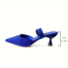 Load image into Gallery viewer, Women&#39;s Solid Color Stylish Sandals, Elastic Band Stiletto Slip On Daily Shoes, Point Toe Versatile Shoes - Shop &amp; Buy
