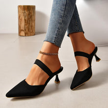 Load image into Gallery viewer, Women&#39;s Solid Color Stylish Sandals, Elastic Band Stiletto Slip On Daily Shoes, Point Toe Versatile Shoes - Shop &amp; Buy
