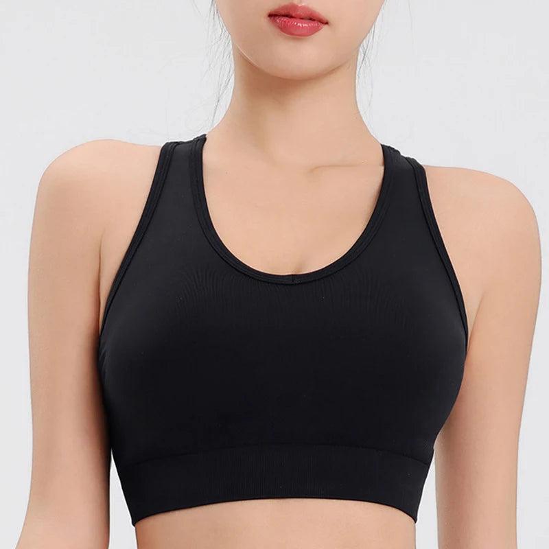 Women's solid colour sports fitness bra yoga running quick dry bra small vest shockproof breathable sports underwear - Shop & Buy