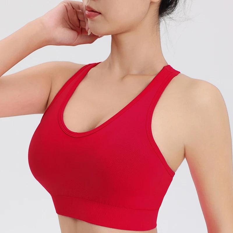 Women's solid colour sports fitness bra yoga running quick dry bra small vest shockproof breathable sports underwear - Shop & Buy