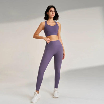 Women's Sports Fitness Set Yoga Running Quick Dry Bra Bra Tight Stretch Nine Points Pants High Waisted Skinny Yoga Set - Shop & Buy