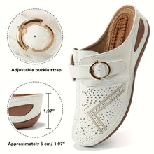 Load image into Gallery viewer, Women&#39;s Trendy Wedge Clogs, Closed Toe Hollow Out Buckle Strap Decor Mules, Casual Outdoor Slide Sandals - Shop &amp; Buy
