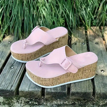Load image into Gallery viewer, Women&#39;s Wood Grain Platform Wedge Flip Flops, Stylish &amp; Comfortable Slide Sandals, All-Match Going Out Slide Shoes - Shop &amp; Buy
