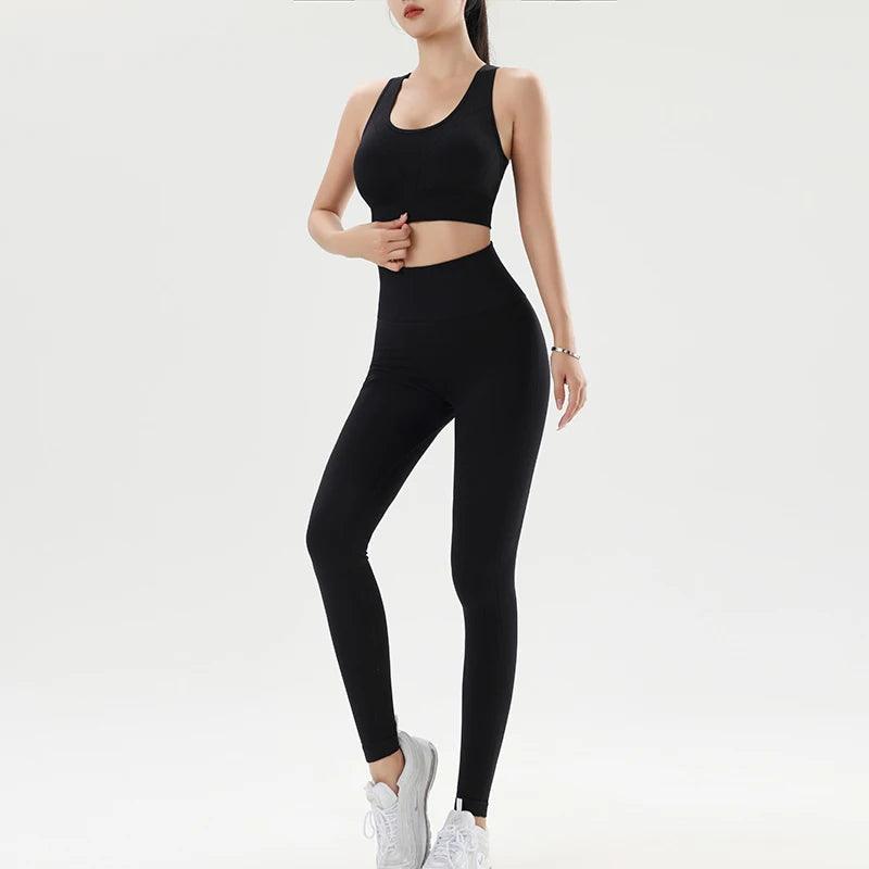 Women's Yoga Suit Fitness Clothing Suit Tummy Lift Hip Yoga Pants High Waist Fitness Pants Sweatshirt Sweatpants Suit - Shop & Buy