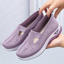Load image into Gallery viewer, Women Solid Color Knitted Sneakers, Soft Sole Platform Slip On Walking Comfort Shoes, Low-top Breathable Shoes - Shop &amp; Buy
