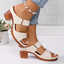 Load image into Gallery viewer, Women Solid Color Stylish Sandals, Slip On Platform Soft Sole Summer Shoes, Casual Chunky Heel Sandals - Shop &amp; Buy
