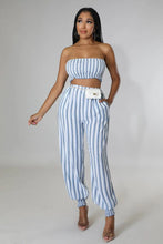 Load image into Gallery viewer, Women Striped 2 Piece Set Sexy Tube Crop Top + Pencil Pants Slim Outfits Casual Streetwear Matching Sets - Shop &amp; Buy
