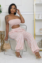 Load image into Gallery viewer, Women Striped 2 Piece Set Sexy Tube Crop Top + Pencil Pants Slim Outfits Casual Streetwear Matching Sets - Shop &amp; Buy
