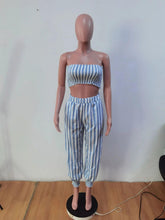 Load image into Gallery viewer, Women Striped 2 Piece Set Sexy Tube Crop Top + Pencil Pants Slim Outfits Casual Streetwear Matching Sets - Shop &amp; Buy
