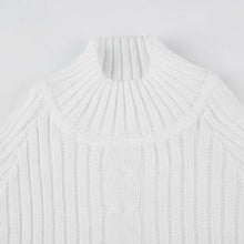 Load image into Gallery viewer, Women Sweater Irregular Streamers White Mini Dress Elegant Turtleneck Long Sleeve Hollow Out Bodycon Dresses Streetwear Y2K - Shop &amp; Buy
