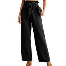 Load image into Gallery viewer, Women Wide Leg Pants Casual High Waist Pants Adjustable Knot Business Work Pants Solid Color Daily Outfit Office Work Suit - Shop &amp; Buy
