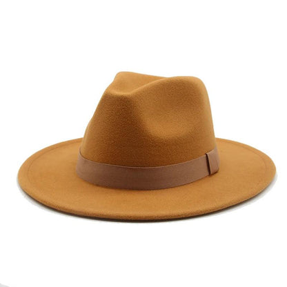 Women Winter Hats for Women Ribbon Band Men's Hat Wide Brim Classic Beige Wedding Church Bowler - Shop & Buy