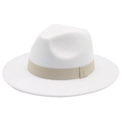 Women Winter Hats for Women Ribbon Band Men's Hat Wide Brim Classic Beige Wedding Church Bowler - Shop & Buy