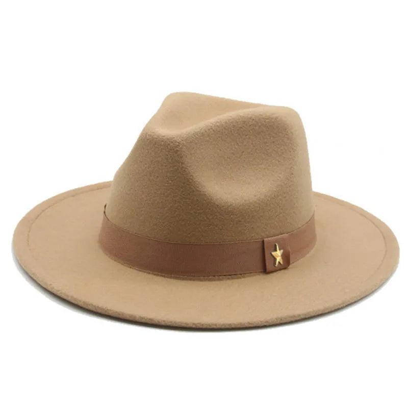 Women Winter Hats for Women Ribbon Band Men's Hat Wide Brim Classic Beige Wedding Church Bowler - Shop & Buy