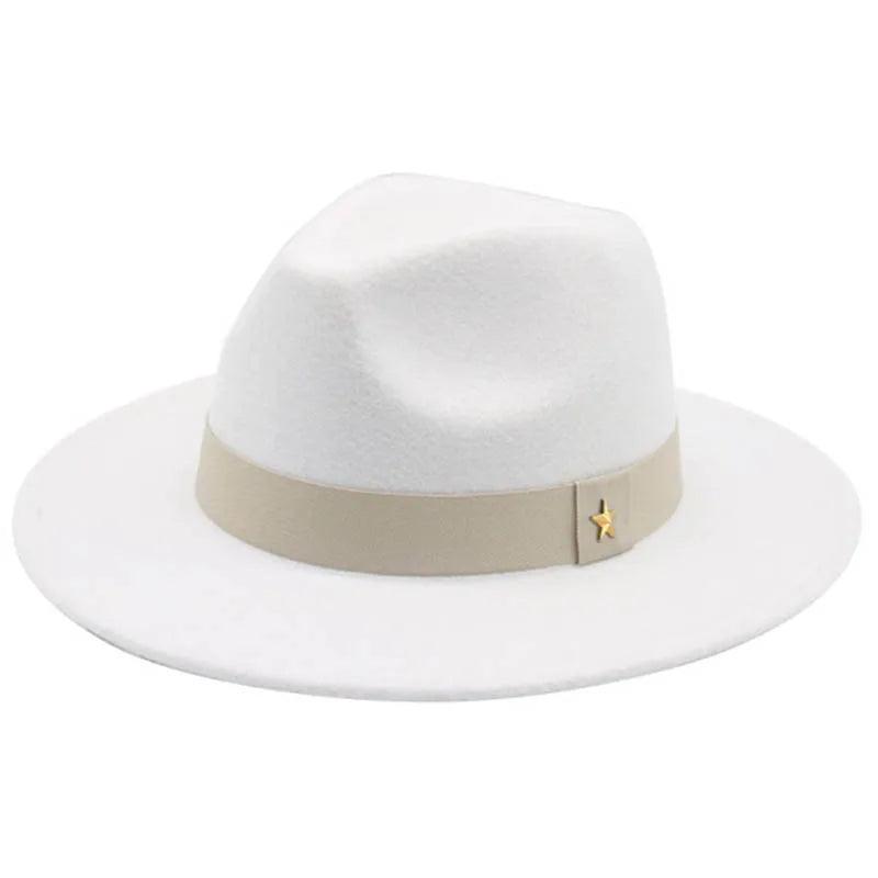 Women Winter Hats for Women Ribbon Band Men's Hat Wide Brim Classic Beige Wedding Church Bowler - Shop & Buy