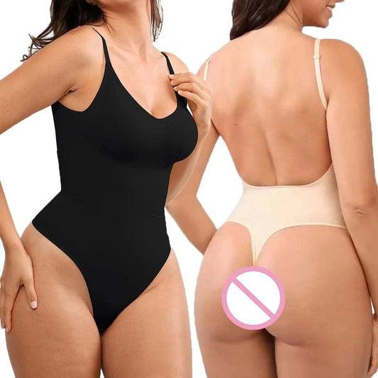 Womens Backless Bodysuits Shapewear Thong Seamless Tummy Control Butt Lifter Body Shaper Corset Slimming Camisole Tops - Shop & Buy